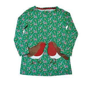 Mini Boden Robin Appliqué Floral Tunic Dress Size 8/9